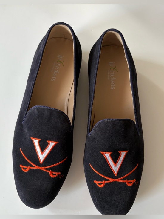 JP Crickets || University of Virginia UVA‎ Suede Embroidered Smoking Loafers 8 main image 9